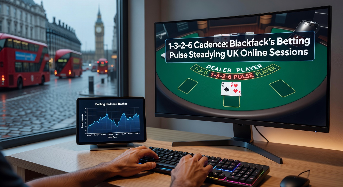 Visual diagram showing the 1-3-2-6 betting sequence in a blackjack game, with chips stacking up across winning hands