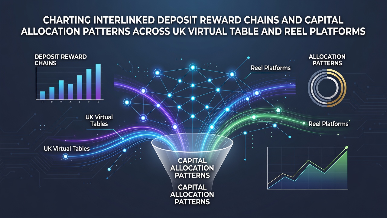 Visual representation of interconnected deposit reward chains across UK virtual table games and slot platforms, showing data flows and allocation patterns