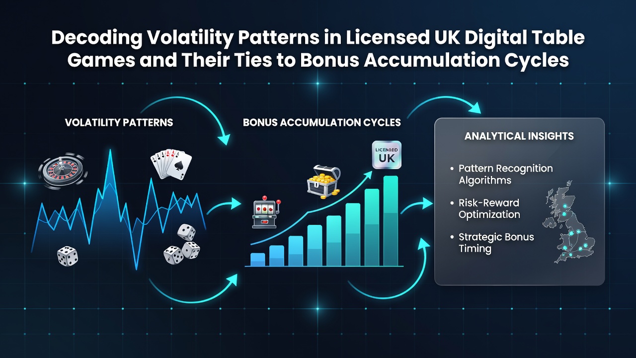 Digital table game interface showing volatility indicators and bonus meters in a UK licensed casino platform