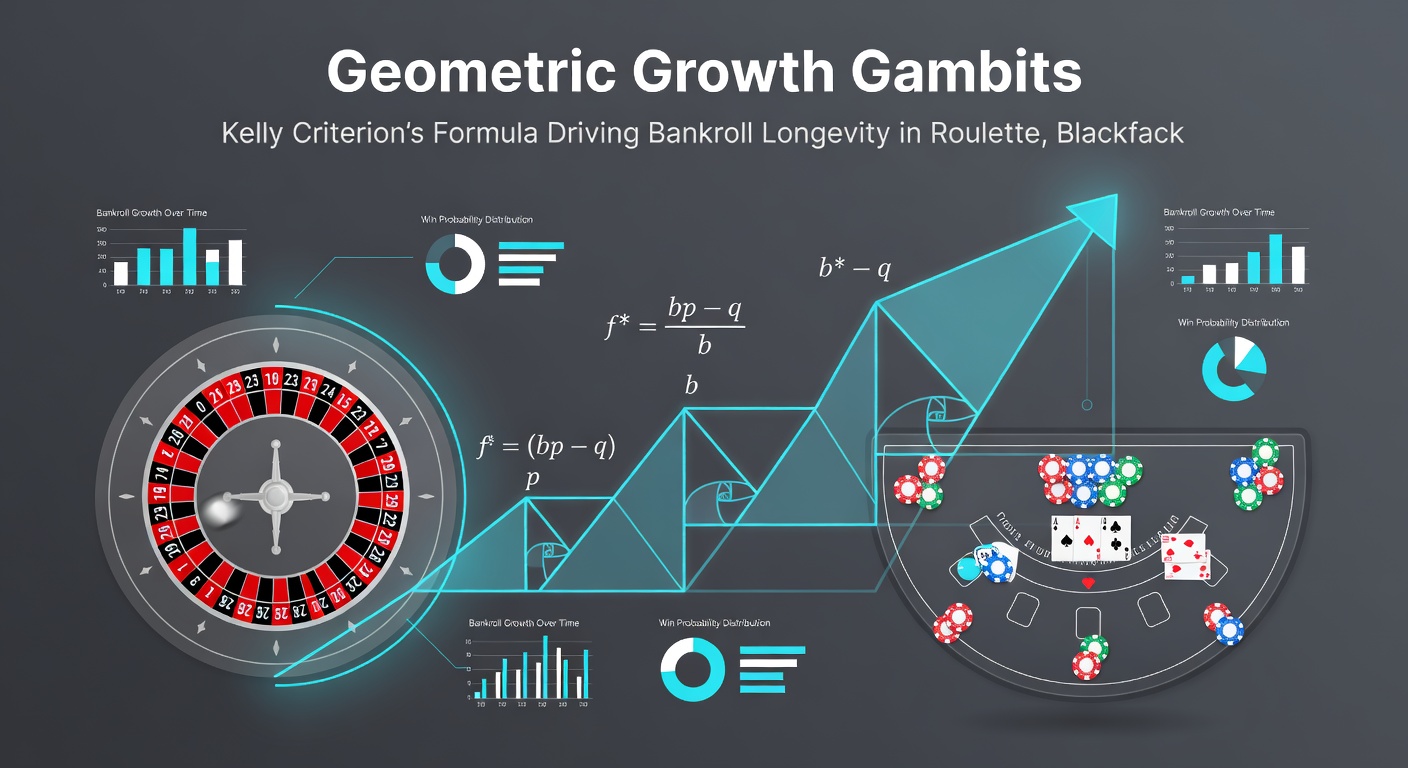 Close-up of blackjack table with Kelly bet sizing annotations overlaid, demonstrating bankroll fraction adjustments based on card counting edge variations