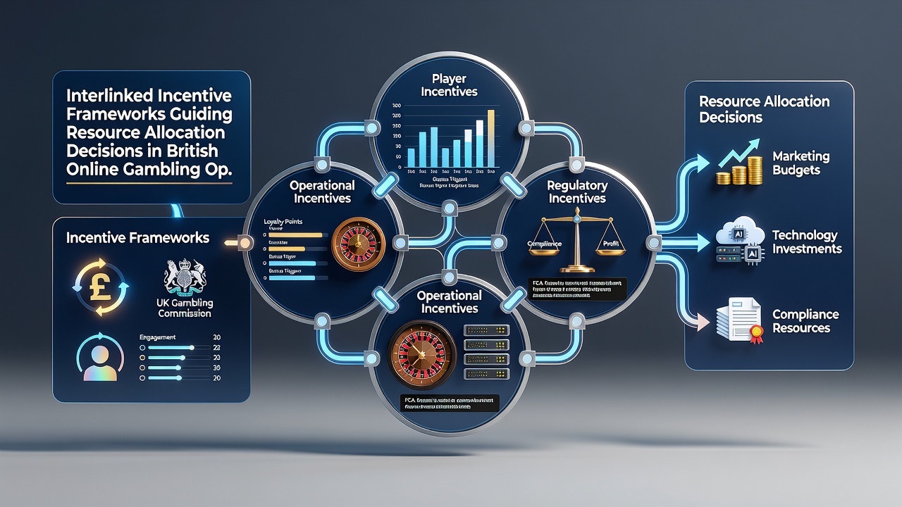 Graph depicting quarterly budget shifts between player acquisition, loyalty rewards, and compliance technology in UK online gambling companies