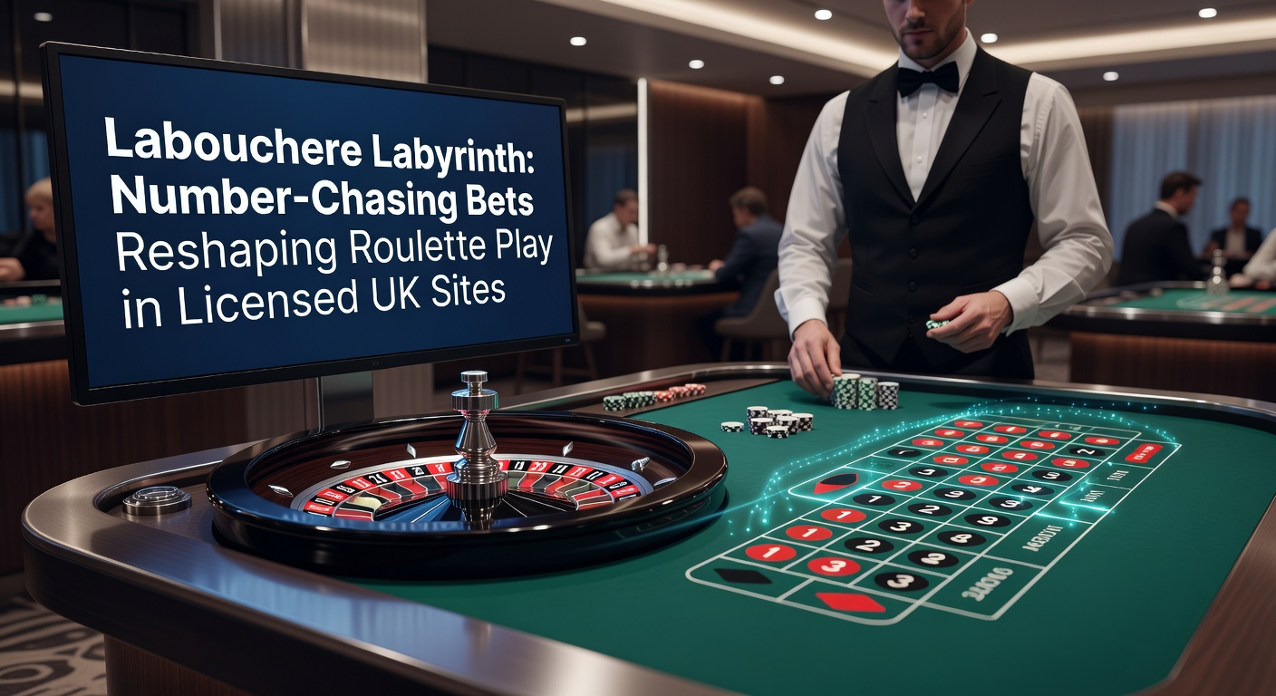 Roulette wheel spinning with a sequence of numbers on a notepad beside betting chips, illustrating the Labouchere betting system's structured approach in a casino setting