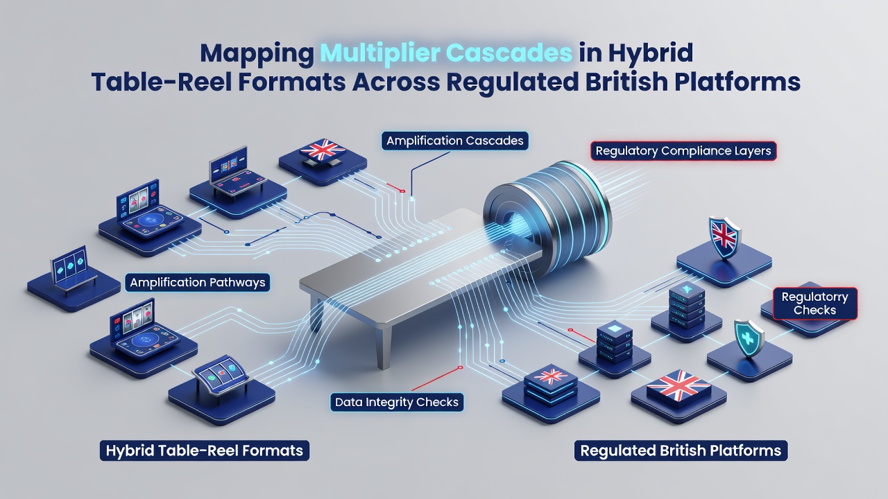 Detailed diagram mapping cascade paths and multiplier accumulation in a hybrid casino game session