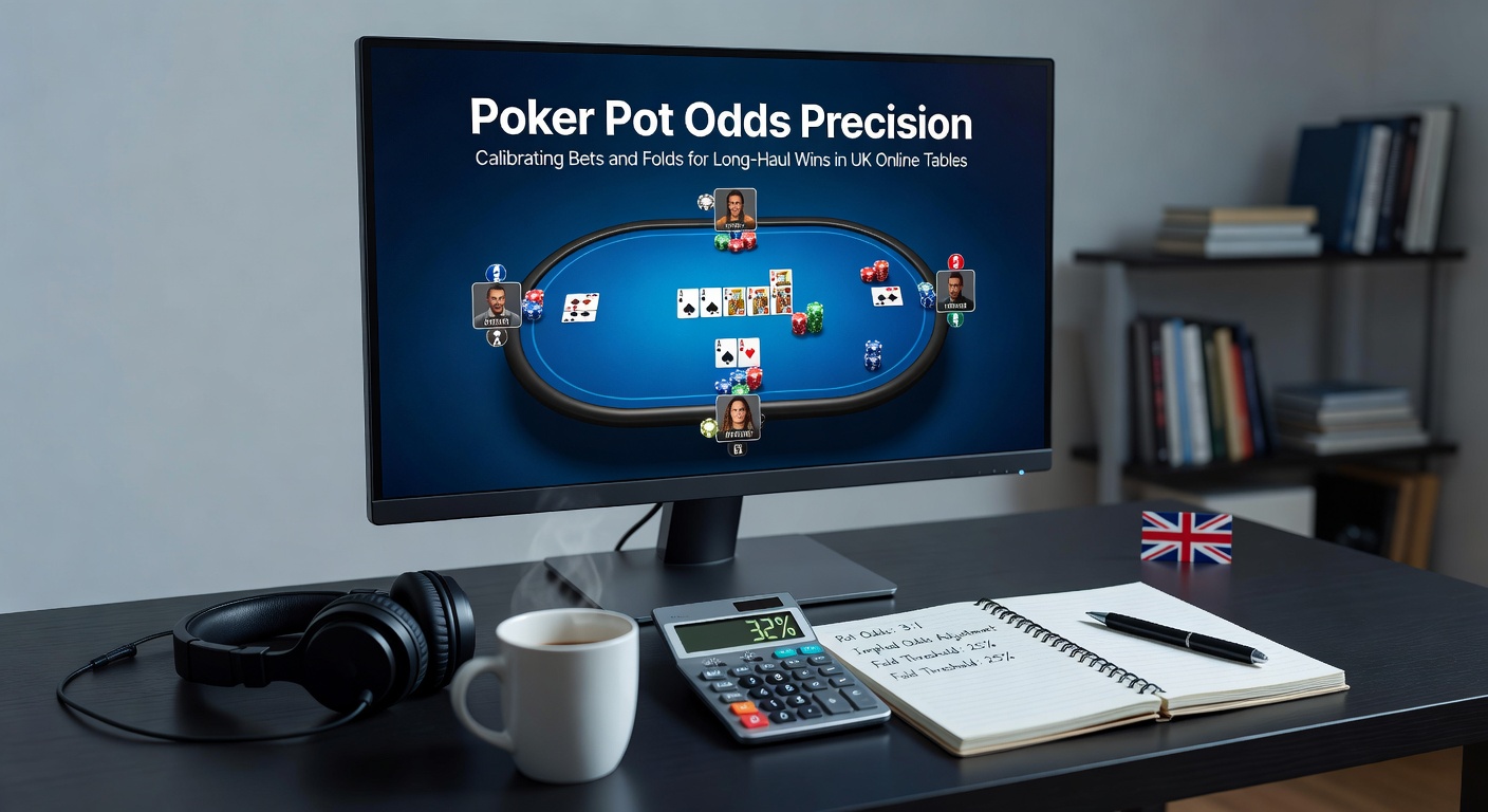 Online poker players intently calculating pot odds on a UK-focused digital table, chips stacking high amid strategic deliberations
