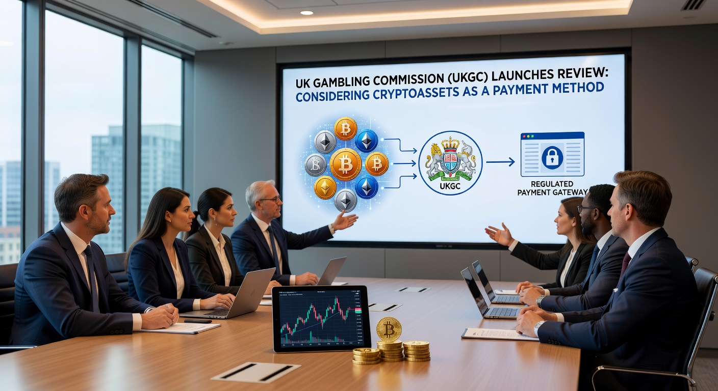 A modern casino interface displaying crypto transaction options alongside traditional payment methods, highlighting regulatory evolution