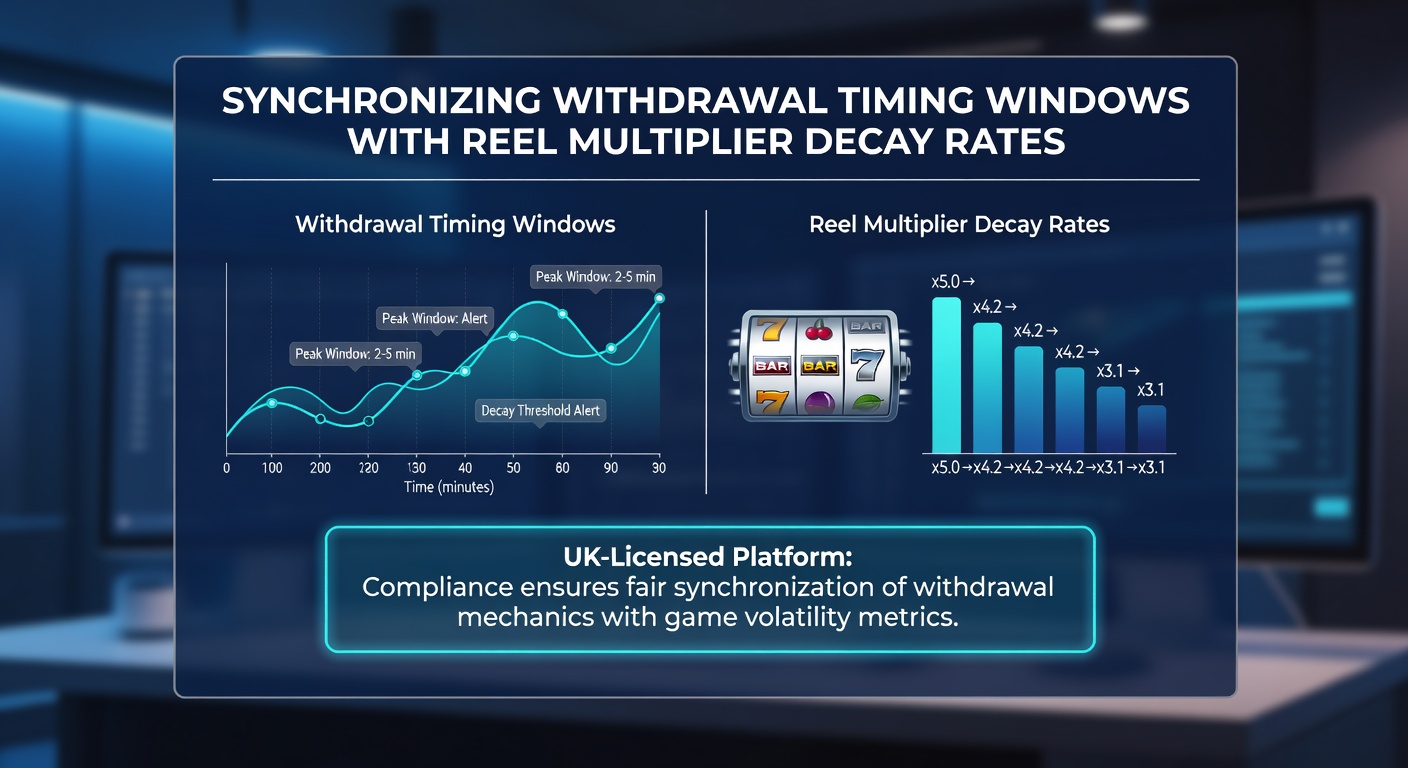 Diagram depicting withdrawal request timelines intersecting with multiplier decay curves in online casino software